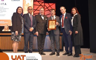 Ceremonia de entrega de placa de acreditación al Programa Académico de Médico Cirujano de la Facultad de Medicina de Tampico “Dr. Alberto Romo Caballero” de la Universidad Autónoma de Tamaulipas (UAT).